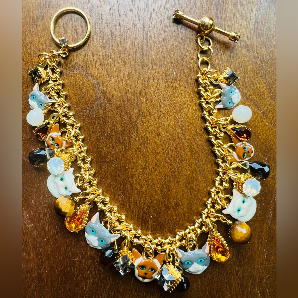 Lunch At The Ritz Cat Bracelet Like New Never Worn 249$